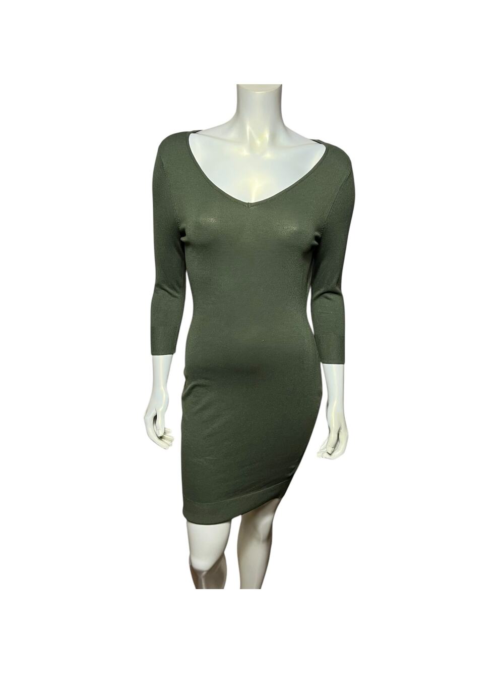 Venus Olive Green Knit Dress, Size Small